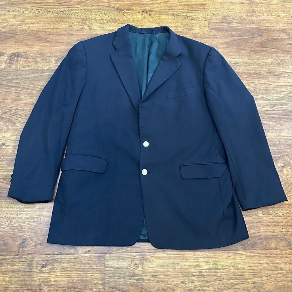 Burberry London navy sports coat wool blazer 44R